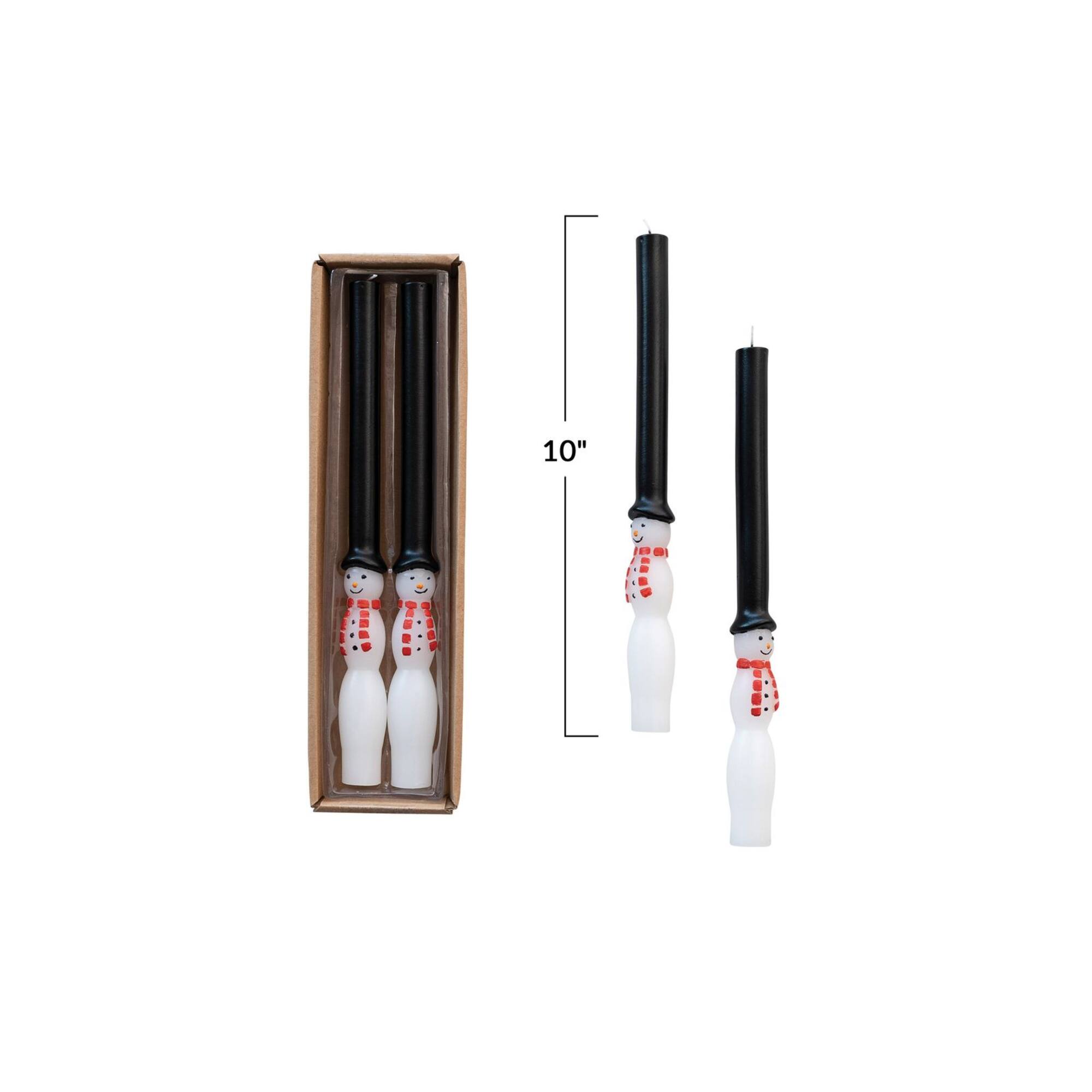 Hello Honey® 10" Unscented Snowman Taper Candles Set